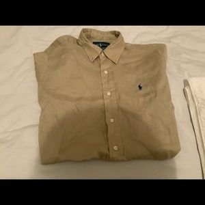 Ralph Lauren Linen Polo Shirt Custom Fit Size M